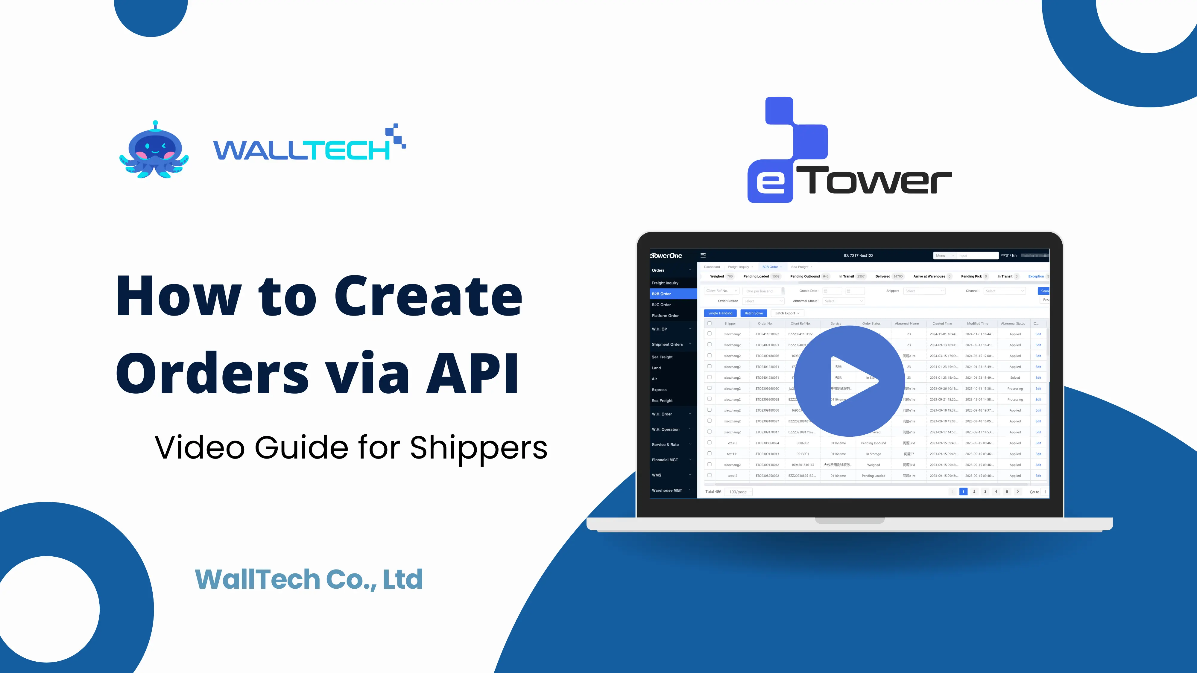 eTowerB2C - How to Create Orders via API